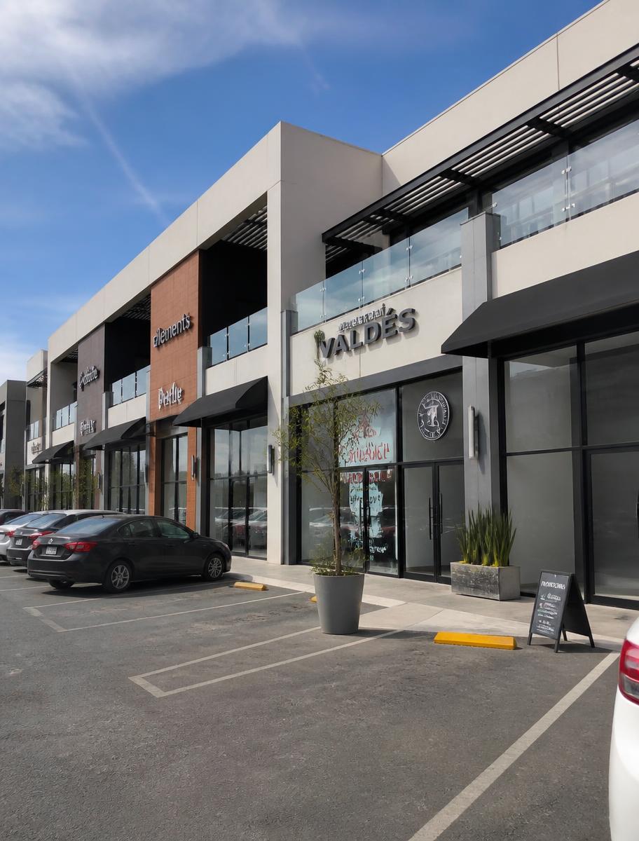 Locales comerciales modernos en una plaza en México